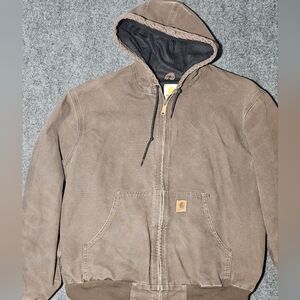 Carhartt Brown Hooded Zip-Up Jacket